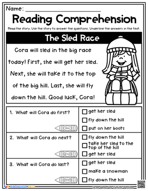 Reading Comprehension - The Sled Race