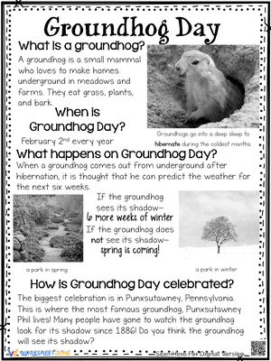 Groundhog Day FREE Nonfiction Reading Passages