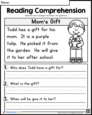 Mom's Gift Reading Comprehension Passages