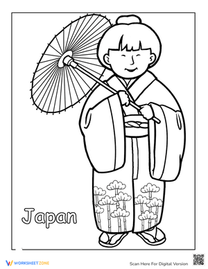 Japanese Traditional Clothing Coloring Page