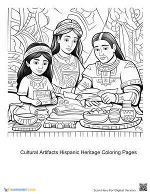 Cultural Artifacts Hispanic Heritage Coloring Pages