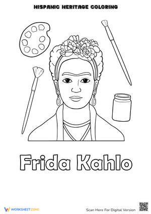 Hispanic Heritage Month - Frida Kahlo Coloring