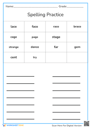 Spelling Practice Say and Write