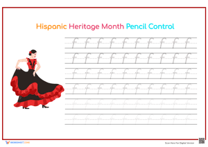 Hispanic Heritage Month Pencil Control Activity
