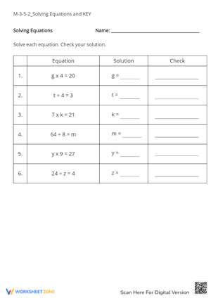 M-3-5-2_Solving Equations and KEY