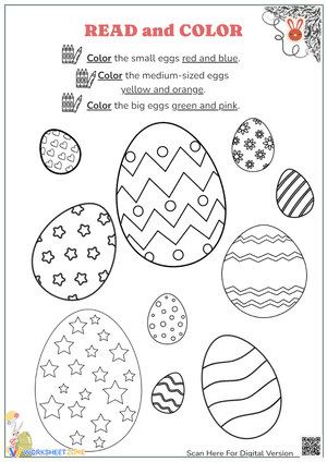 Easter Following Directions - Read and Color