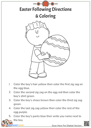 Easter Following Directions & Coloring 2