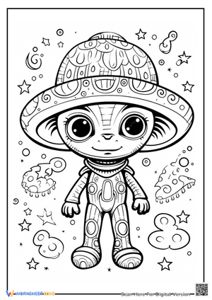 Cinco De Mayo Coloring Pages with Alien