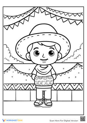 Mexican Boy Coloring Page