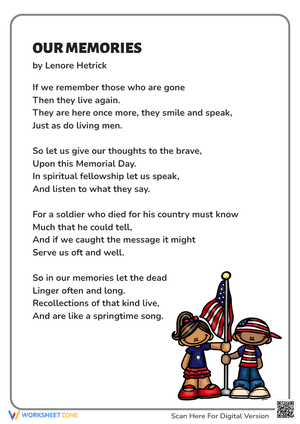 Memorial Day Kids Poems: Our Memories