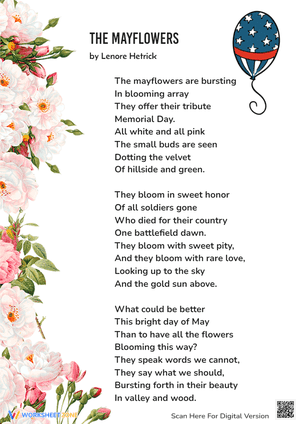 Memorial Day Kids Poems: The Mayflowers