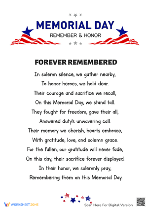 Memorial Day Poems: Forever Remember
