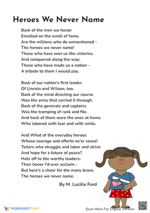 Kids Poems about Heroes for Memorial Day  