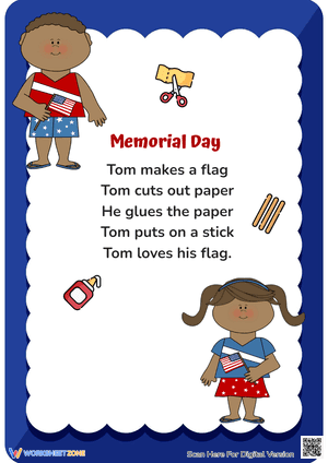 Memorial Day Kids Poems about The Flag