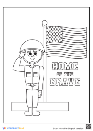 Memorial Day Coloring Pages with A Soldier
