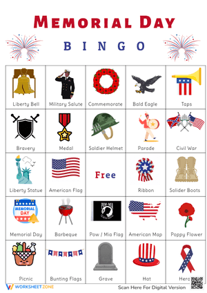 Memorial Day Bingo Card 3