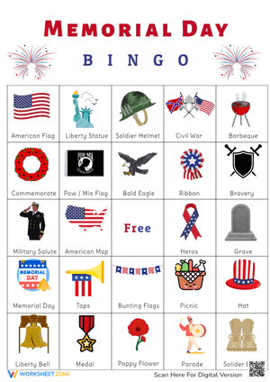Memorial Day Bingo Card 4