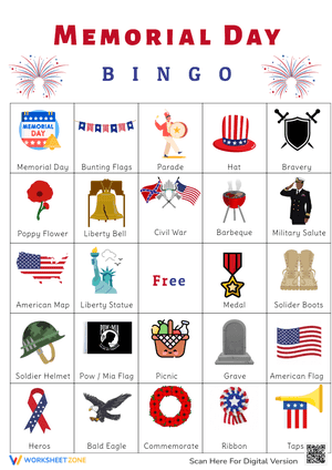 Memorial Day Bingo Card 5