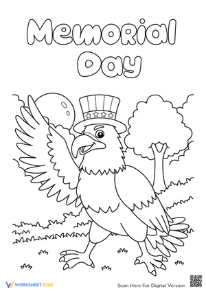 Memorial Day Coloring Pages with A Majestic Bald Eagle