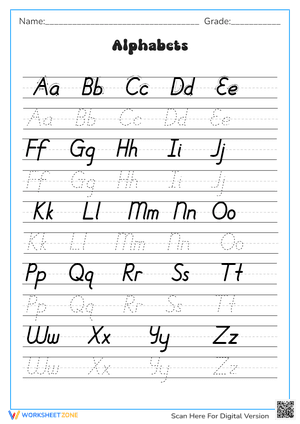Alphabets handwriting