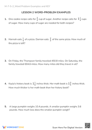 M-7-5-2_Word Problem Examples and KEY