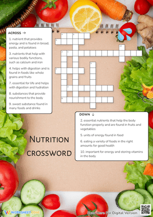 Nutrition crossword
