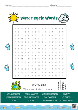 Water Cycle Words Puzzle