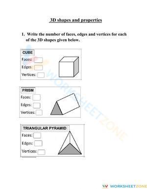 Properties of 3d shapes