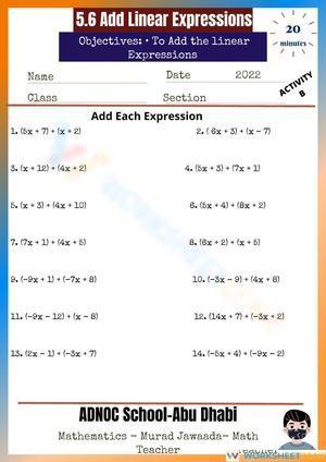 5.6 Add Linear Expression Act.B