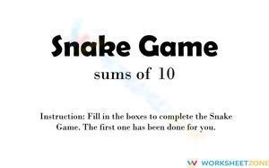 Snake Game - Addition (Sums of 10)