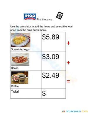 Find the price IHOP 2