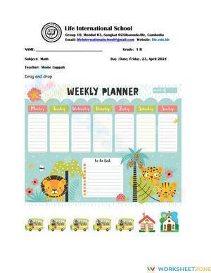 Calendar Weekly Schedule