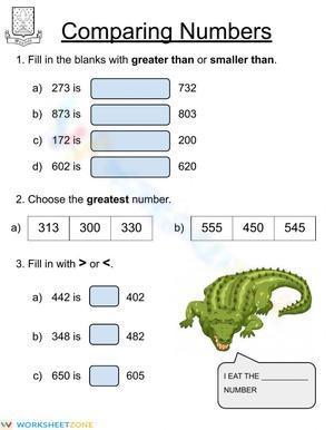 Comparing numbers - Second Grade