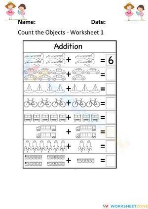 Count the Objects Worksheet 1