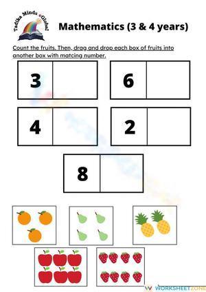 Mathematics 3 & 4 Years Old: Fruits 1
