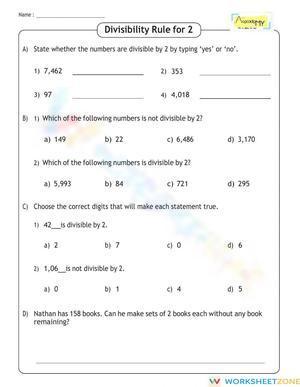 Divisibility Rules 2