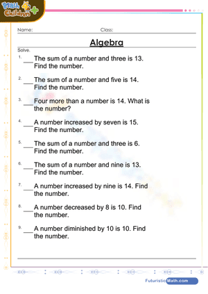 Algebra: Number problems