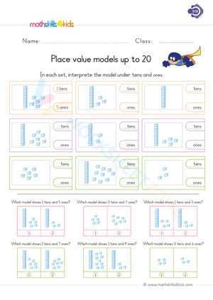 Place value models up to 20
