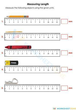 Measuring length in mm and cm