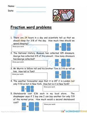 Multiplying Fractions Word Problems