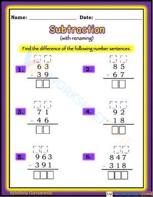 Subtraction with renaming