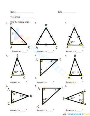 Triangles Find Missing Angle