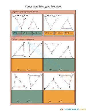 Congruent Triangles Practice
