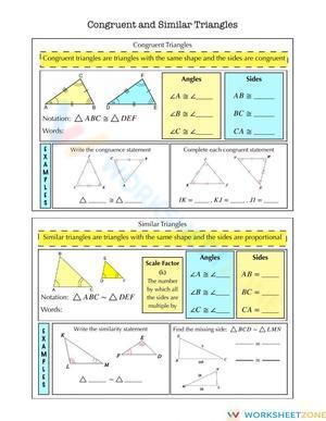 Congruent and Similar Triangles Notes