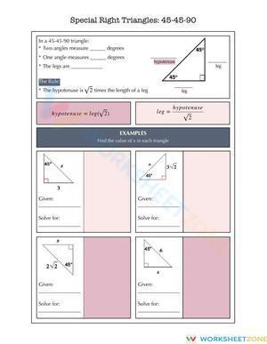 Special Right Triangles (45-45-90)