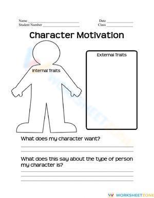 Character Motivation Chart  from Jillian Gruber TPT
