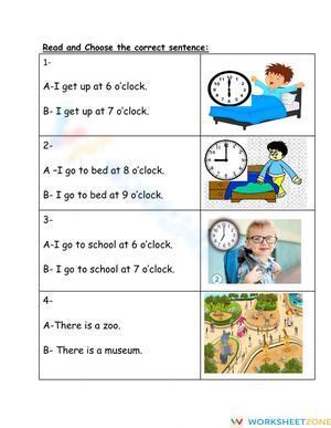 Read and choose the correct sentence