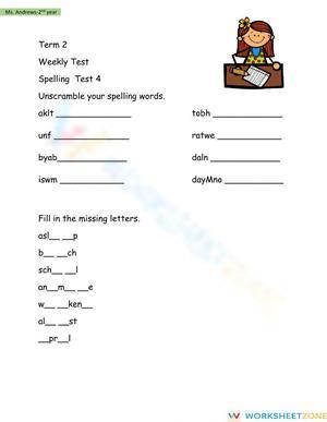 Term 2- Spelling Test 4
