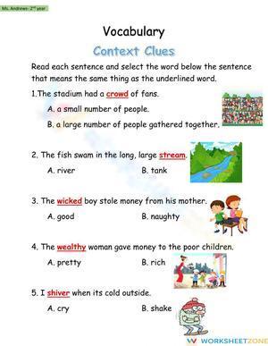 Context Clues Worksheet 2