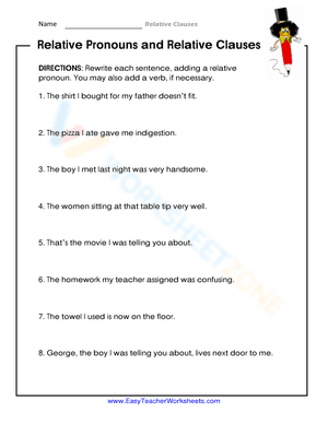 Relative Pronouns and Clauses